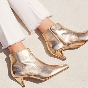 Free People Gold Booties
